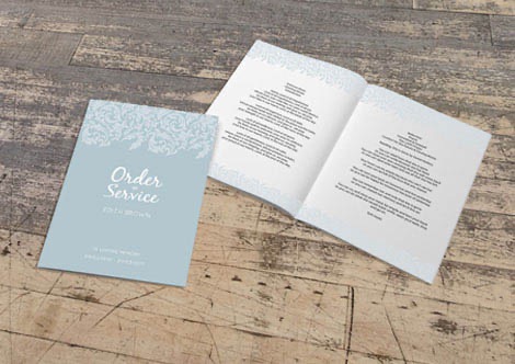 Order of service printing for funerals
